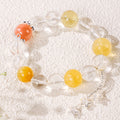 Yellow Bead & Star Charm Bracelet (Dangling Style)