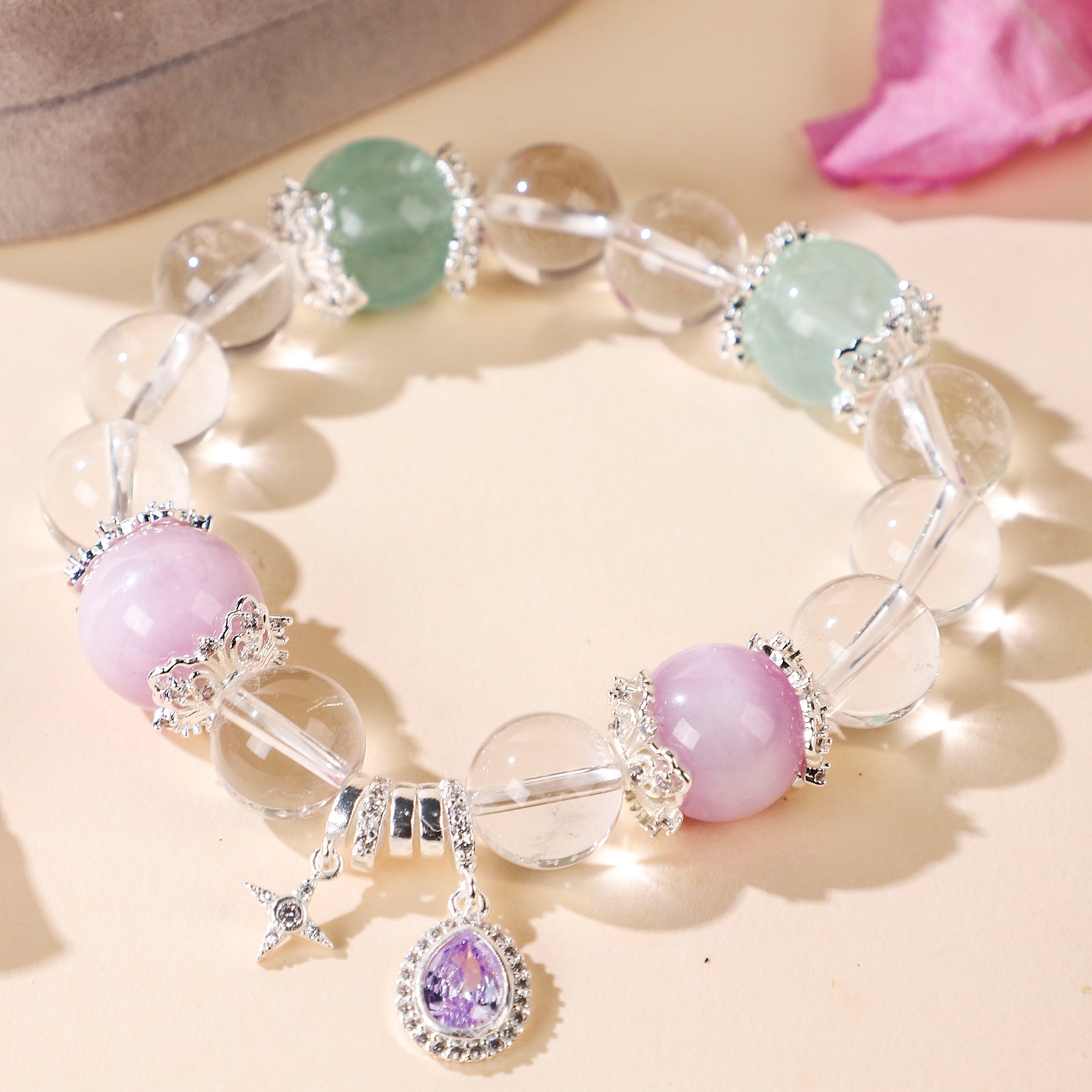 Purple Teardrop-Style Bracelet