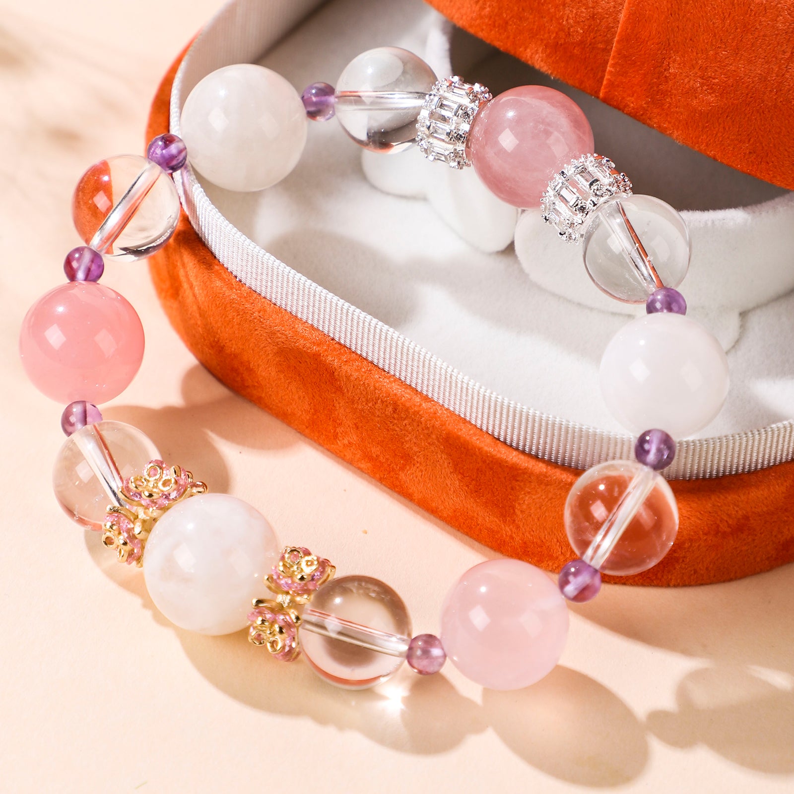 A Bracelet of Three Pink Beads